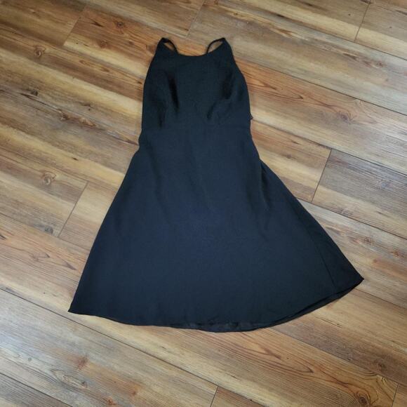 VINTAGE MODA INTL BLACK DRESS LBD Career Work Preppy Goth Dark Academia - Picture 1 of 5